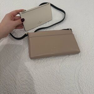Kate Spade Taupe and Black Crossbody Bag